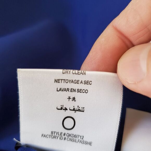 ✨ BCBG ✨ 100% Silk Cowl Neck Striped Asymmetrical Hem Dress - [Size 4] - Picture 12 of 12